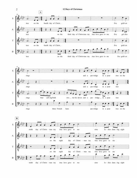 The 12 Days Of Christmas Satb A Cappella Page 2