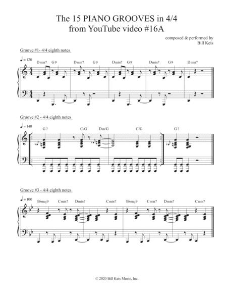 The 15 Piano Grooves In 4 4 From Youtube Video 16a Page 2