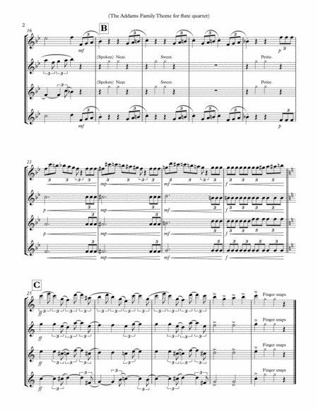 The Addams Family Theme Flute Quartet Page 2