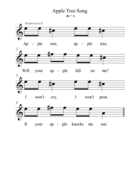 The Apple Tree Song Combined Bass Treble Clef Kit Page 2