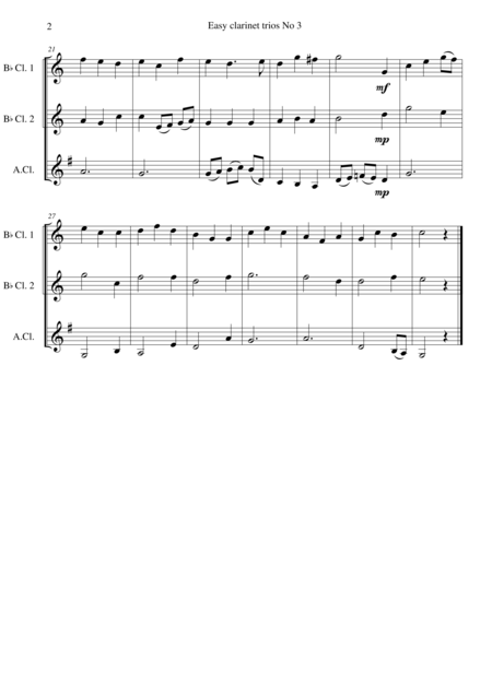 The Ash Grove Llwyn Onn For Clarinet Trio 2 B Flats 1 Alto Page 2