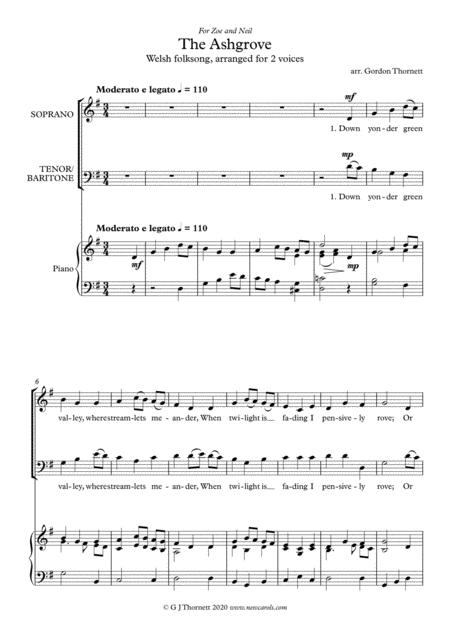 The Ashgrove Welsh Folksong Arr For Vocal Duet And Piano Page 2