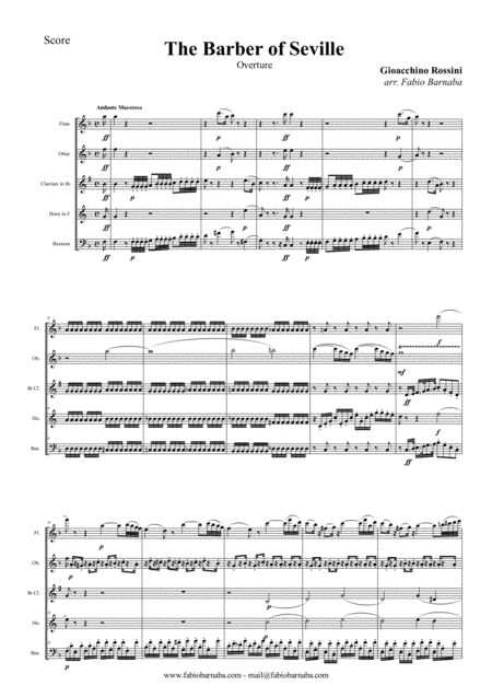 The Barber Of Seville Overture For Woodwind Quintet Page 2