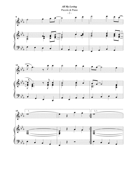 The Beatles All My Loving For Piccolo Piano Page 2