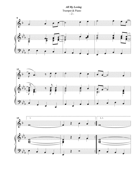 The Beatles All My Loving For Trumpet Piano Page 2