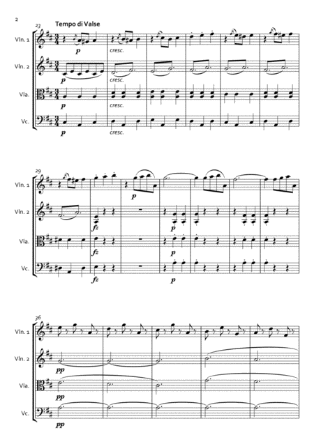 The Beautiful Blue Danube For String Quartet Page 2