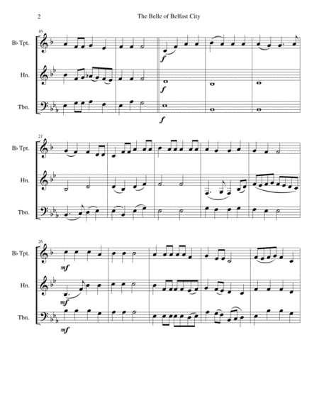 The Belle Of Belfast City I Will Tell My Ma For Brass Trio Trumpet Horn Trombone Page 2