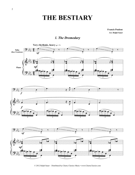 The Bestiary For Tuba Or Bass Trombone Piano Page 2