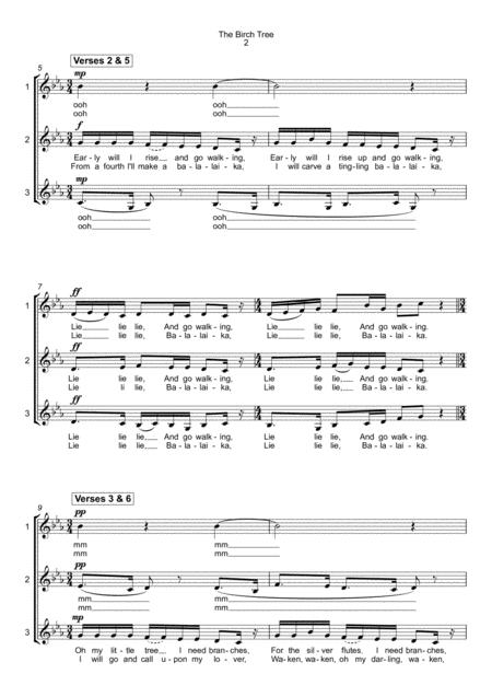 The Birch Tree A Cappella Choir In 3 Parts Page 2