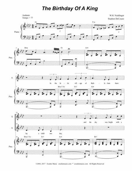 The Birthday Of A King Duet For Soprano And Alto Solo Page 2