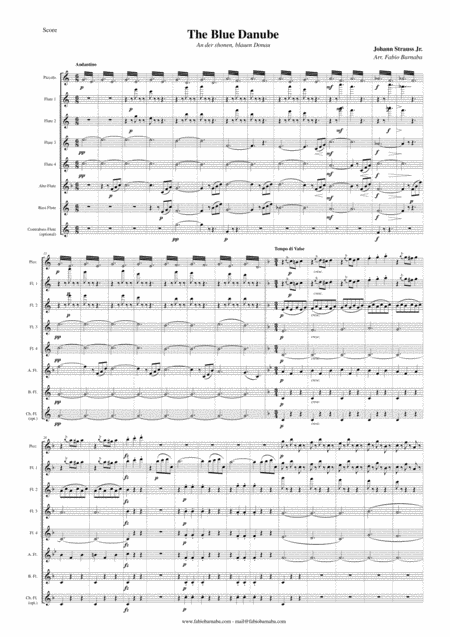 The Blue Danube An Der Shonen Blauen Donau Full Version For Flute Choir Page 2