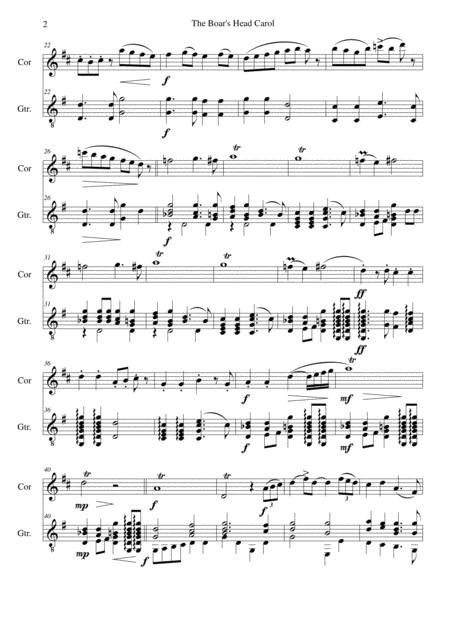The Boars Head Carol For Cor Anglais And Guitar Page 2