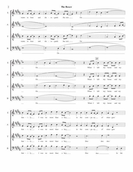The Boxer Satb Quartet A Cappella Page 2