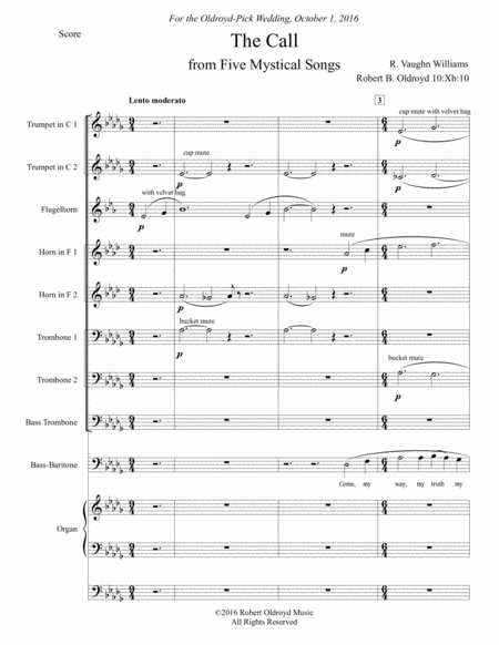 The Call From 5 Mystical Songs For Brass Octet And Voice Page 2