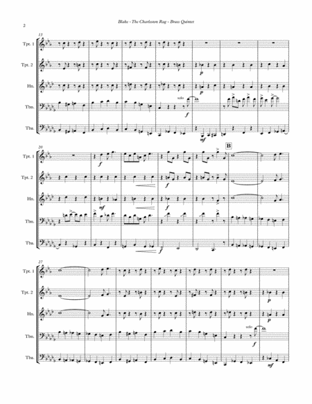 The Charleston Rag For Brass Quintet Page 2