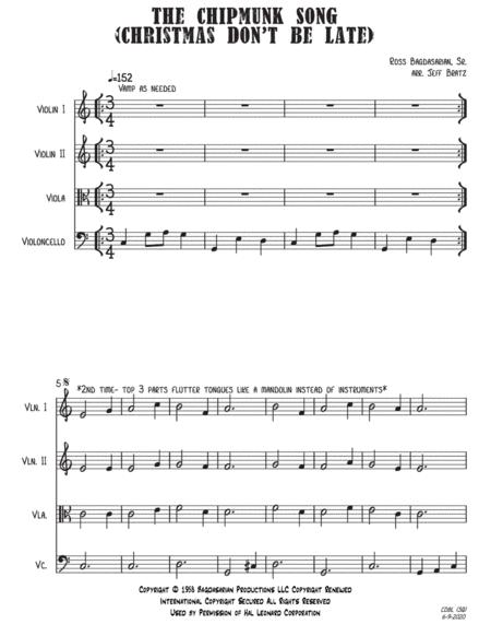 The Chipmunk Song Christmas Dont Be Late String Quartet Page 2