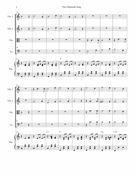 The Chipmunk Song For String Quartet Page 2