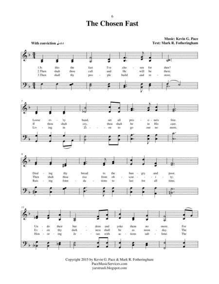 The Chosen Fast An Original Hymn For Satb Voices Based On Isaiah 58 6 12 Page 2