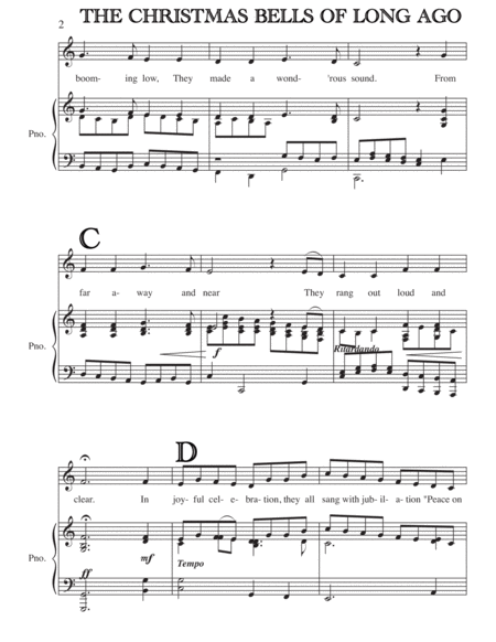 The Christmas Bells Of Long Ago Alto Baritone Range Choir Page 2