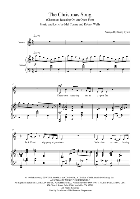 The Christmas Song C Major Piano And Voice Page 2