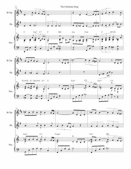 The Christmas Song Chestnuts Roasting On An Open Fire Duet For Bb Trumpet And French Horn Page 2