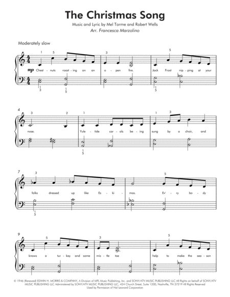 The Christmas Song Chestnuts Roasting On An Open Fire Easy Piano Page 2