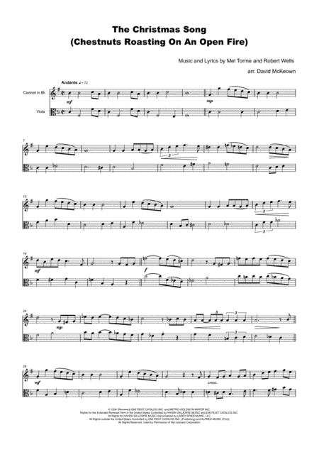 The Christmas Song Chestnuts Roasting On An Open Fire For Clarinet And Viola Duet Page 2