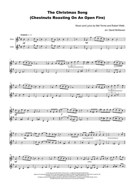 The Christmas Song Chestnuts Roasting On An Open Fire For Oboe And Violin Duet Page 2