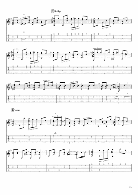 The Christmas Song Chestnuts Roasting On An Open Fire For Solo Fingerstyle Guitar Page 2