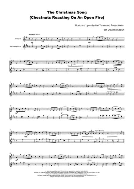 The Christmas Song Chestnuts Roasting On An Open Fire For Trumpet And Alto Saxophone Duet Page 2