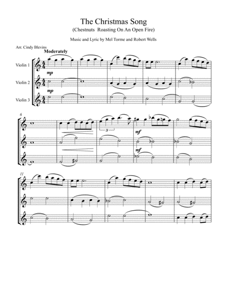 The Christmas Song Chestnuts Roasting On An Open Fire For Violin Trio Page 2