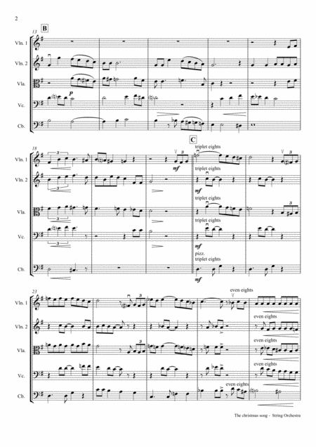 The Christmas Song Chestnuts Roasting On An Open Fire String Quintet Page 2