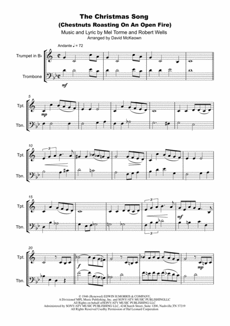 The Christmas Song Chestnuts Roasting On An Open Fire Trumpet And Trombone Duet Page 2