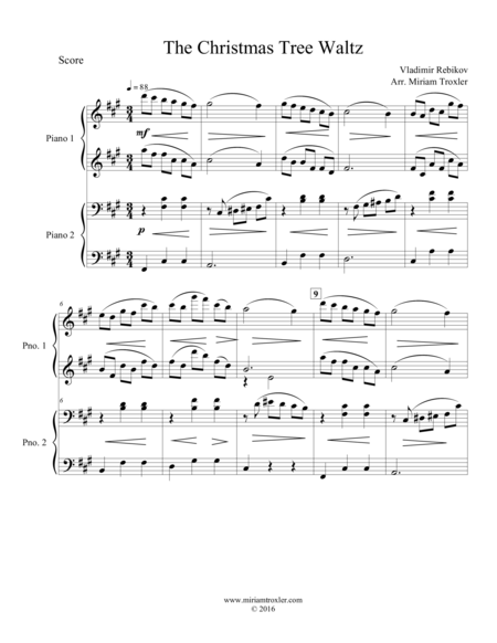 The Christmas Tree Waltz For Piano Duo Page 2
