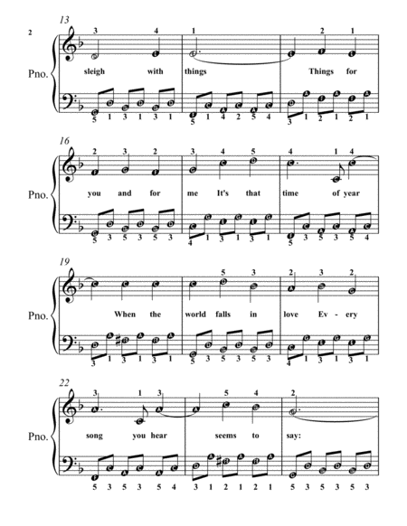 The Christmas Waltz Easy Piano Sheet Music Page 2