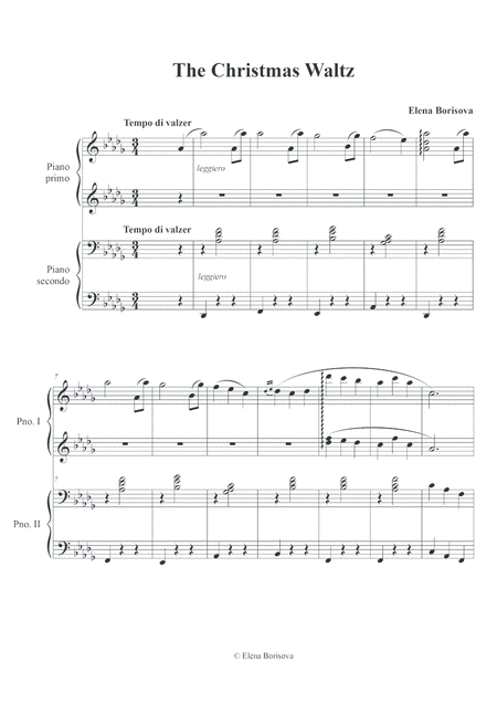The Christmas Waltz For Piano 4 Hands Page 2