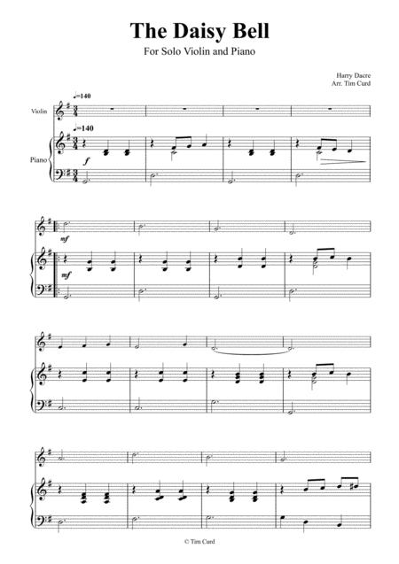 The Daisy Bell For Solo Violin And Piano Page 2