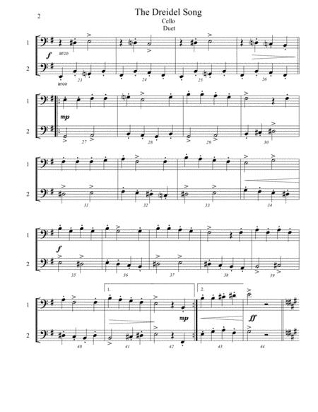 The Dreidel Song Cello Duet Intermediate Page 2