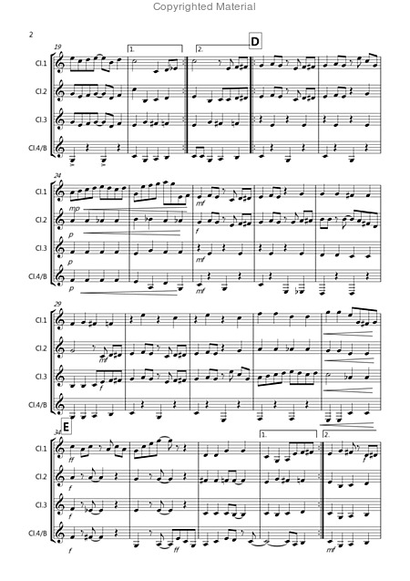 The Entertainer For Clarinet Quartet Page 2