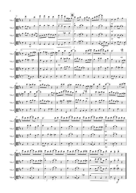 The Entertainer For Viola Quartet Page 2