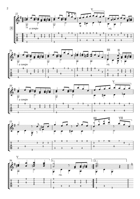 The Entertainer Guitar Solo Page 2