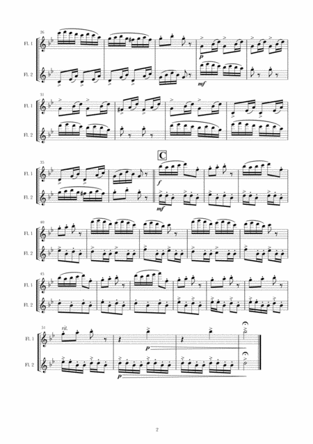 The Fair By Cornelius Gurlitt Arranged For Flute Duet Page 2