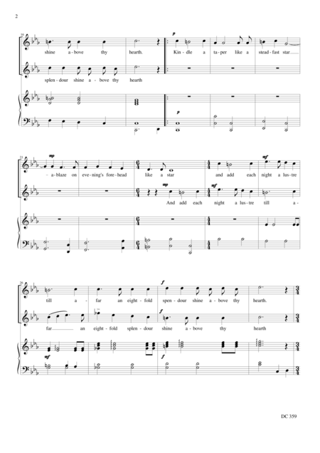 The Feast Of Lights A Channukah Song For Female Choir And Piano Page 2