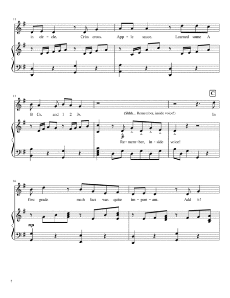 The Fifth 5th Grade Graduation Song Lower School Choir Piano Page 2