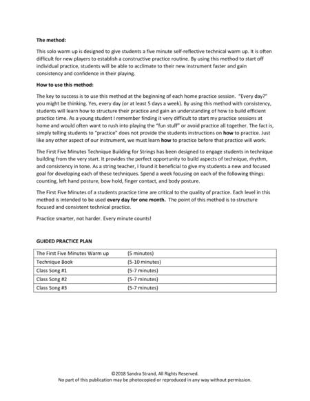 The First Five Minutes Technique Building For Strings Level 1 Solo Bass Page 2