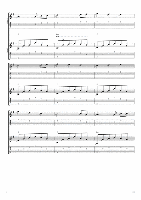 The First Noel Fingerstyle Guitar Duet Page 2