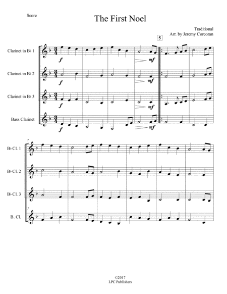 The First Noel For Clarinet Quartet Page 2