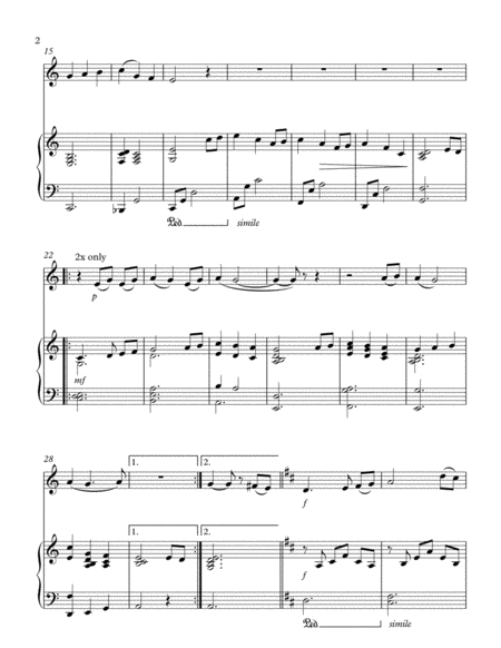 The First Noel For Clarinet Solo Optional Soprano Sax With Piano Accompaniment Page 2