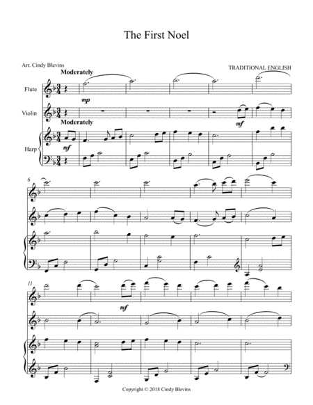 The First Noel For Harp Flute And Violin Page 2