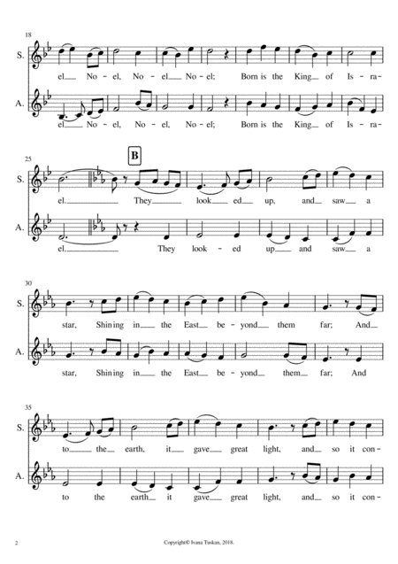 The First Noel For Sa Duet Or 2 Part Choir A Cappella Page 2